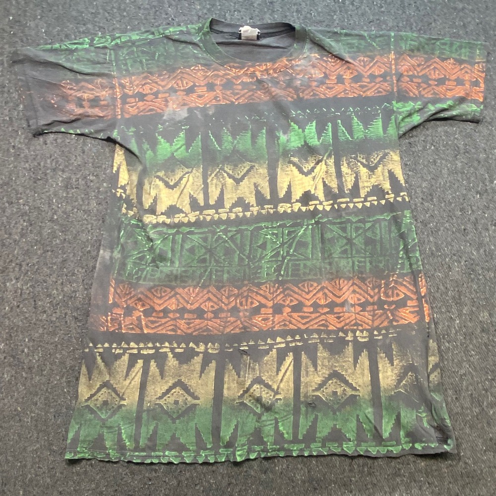 Monterey Canyon TShirt Sz XL Mens Black Green Tribal Southwestern Grunge Skater